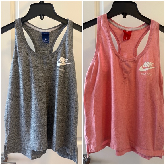 Set of 2. Size Medium Nike Gray and Pink Tank Tops - Picture 1 of 9